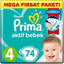 Prima Aktif Bebek No:4 Maxi 74 Adet Bebek Bezi