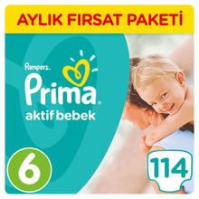 Prima Aktif Bebek No:6 XLarge 114 Adet Bebek Bezi