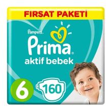 Prima Aktif Bebek No:6 XLarge 160 Adet Bebek Bezi