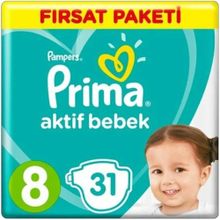 Prima Aktif Bebek No:8 XXXLarge 31 Adet Bebek Bezi