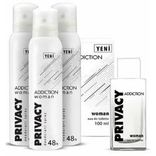 Privacy Addiction Edt Kadın Parfüm 100 ml+50 ml 3'lü Deodorant