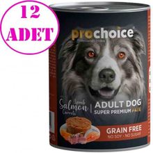 Pro Choice 12x400 gr Kuzulu Somonlu ve Havuçlu Yetişkin Köpek Konservesi