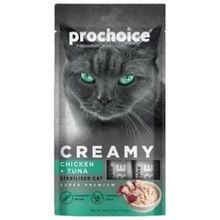 Pro Choice Creamy 15 gr 4 Adet Tavuklu ve Ton Balıklı Sıvı Kedi Ödül Maması