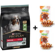 Pro Plan Kuzulu 3 kg Yetişkin Köpek Maması + 2x80 gr Wooc Ödül
