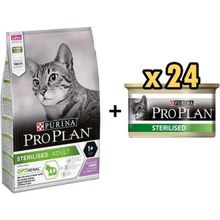 Pro Plan Somonlu 1.5 kg Kısırlaştırılmış Kedi Maması + 24x85 gr Sterilised Ton ve Somonlu Kısırlaştırılmış Kedi Konservesi