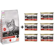 Pro Plan Somonlu 3 kg Yetişkin Kedi Maması + 6x85 gr Adult Tavuk Etli Yetişkin Kedi Konservesi