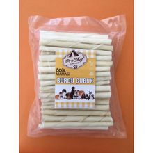 Prochef 50 Adet 250 gr Beyaz Burgu Çubuk Doğal Sığır Derisi Köpek Kemiği