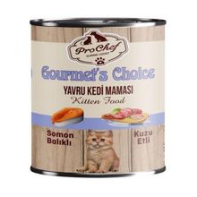 Prochef Gourmets Choice 12x415 gr Somon Balıklı ve Kuzu Etli Konserve Yavru Kedi Maması