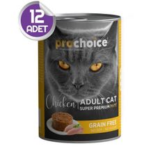 Prochoice 12x400 GR Tavuk Etli Tahılsız Pate Yetişkin Kedi Konservesi