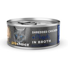 Prochoice 12x70 gr Deluxe Shredded Tahılsız Hipoalerjenik Tiftiklenmiş Tavuk Eti ve Midyeli Yaş Kedi Maması