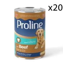 Proline 20x400 gr Sos İçinde Et Parçacıklı Dana Etli Yetişkin Köpek Konservesi