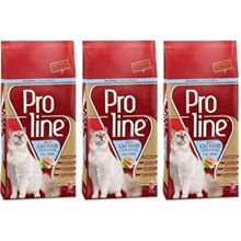 Proline 3 x 1.5 kg Tavuklu Balıklı Kuzu Etli Yetişkin Kedi Maması Seti