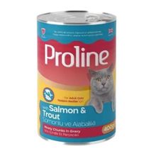 Proline 400 gr Sos İçinde Et Parçacıklı Somonlu ve Alabalıklı Yetişkin Konserve Kedi Maması