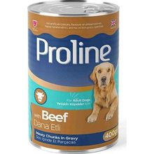 Proline 6x400 gr Sos İçinde Et Parçacıklı Dana Etli Yetişkin Köpek Konservesi