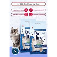Proline Bentonit Topaklanan İnce Taneli Kokusuz 2x10 lt Kedi Kumu