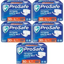 Prosafe 5 Paket 30'lu L-Büyük Boy Bel Bantlı Tekstil Yüzey Yetişkin Hasta Bezi