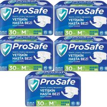 Prosafe 5 Paket 30'lu M-Orta Boy Bel Bantlı Tekstil Yüzey Yetişkin Hasta Bezi
