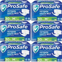 Prosafe 6 Paket 30'lu M-Orta Boy Bel Bantlı Tekstil Yüzey Yetişkin Hasta Bezi