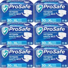 Prosafe 6 Paket 30'lu XL-Extra Large Boy Bel Bantlı Tekstil Yüzey Yetişkin Hasta Bezi