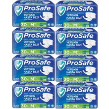 Prosafe 8 Paket 30'lu M-Orta Boy Bel Bantlı Tekstil Yüzey Yetişkin Hasta Bezi