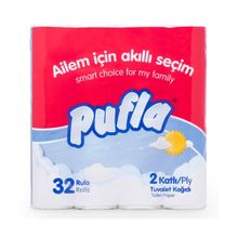 Pufla Çift Katlı 32 Rulo Tuvalet Kağıdı