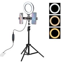 Puluz 1.1 mt 6.2 cm Led Işık Stand Çift Telefon Tutucu