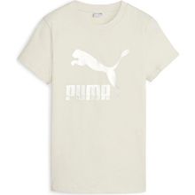 Puma 62559787 Classics Shiny Logo Tee Bej Günlük Kadın T-shirt