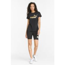 Puma 84830301 Siyah Ess Metallic Logo Tee Kadın T-shirt