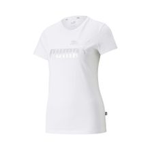 Puma 84830302 Essential+ Metallic Logo Beyaz Günlük Stil Kadın T-Shirt