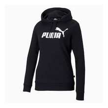 Puma Essentials Logo Kadın Kapüşonlu Siyah Sweatshirt