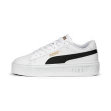 Puma Smash Platform V3-Puma Black-Puma White-Puma Gold Low Kadın Bot