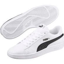 Puma Smash V2 Buck Erkek Spor Ayakkabı Gri Siyah Beyaz