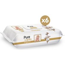 Pure Baby 90'lı 6 Paket Organik Pamuklu Islak Havlu