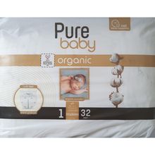 Pure Baby Organic No:1 Yenidoğan 32 Adet Bebek Bezi