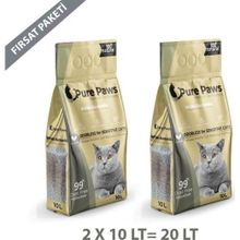 Pure Paws 2x10 lt İnce Taneli Kokusuz Bentonit Kedi Kumu