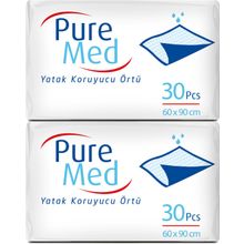 PureMed 60x90cm 60 Adet Tekstil Yüzeyli Hasta Altı Bezi Serme Yatak Koruyucu