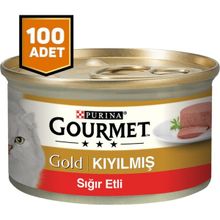Purina 100x85 gr Gourmet Gold Kıyılmış Sığır Etli Kedi Konserve Maması