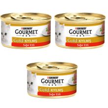 Purina Gourmet Gold Kıyılmış Sığır Eti 3x85 gr Kedi Maması