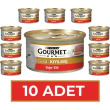 Purina Gourmet Gold Kıyılmış Sığır Etli 10x85 gr Yaş Kedi Maması