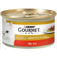 Purina Gourmet Gold Parça Etli Sığır 24x85 GR Konserve Yetişkin Kedi Maması