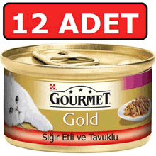 Purina Gourmet Gold Parça Sığır Etli ve Tavuklu 12x85 gr Yaş Kedi Maması