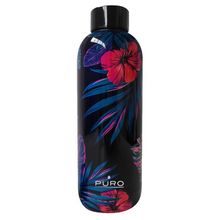 Puro Stainless Steel Hot Cold Parlak Tropikal Çiçek Desenli 500 ml Termos