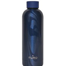 Puro Stainless Steel Optik Mat Koyu Mavi Strıpe 500 ml Termos