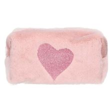 Pyrus Pembe Peluş Kalp Desenli Kalem Kutu