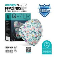 Q-Zer FFP2 N95 30'lu Bahar Çiçekleri Desenli Maske