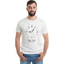 Qivi 10 Kasım Saat 09 05 Baskılı Beyaz Erkek Örme T-shirt