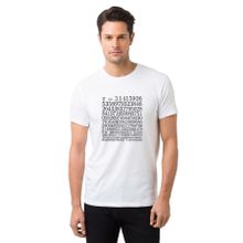 Qivi 14 Mart Dünya Pi Günü Pi Baskılı Beyaz Erkek Örme T-shirt
