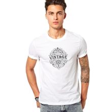 Qivi 1975 Vintage Baskılı Örme Beyaz Erkek T-shirt
