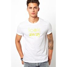Qivi A Series Of Unfortunate Events Look Away Yazi Baskılı Beyaz Erkek Örme T-shirt