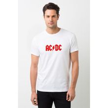 Qivi Acdc Logo Kırmızı Baskılı Beyaz Erkek Örme T-shirt